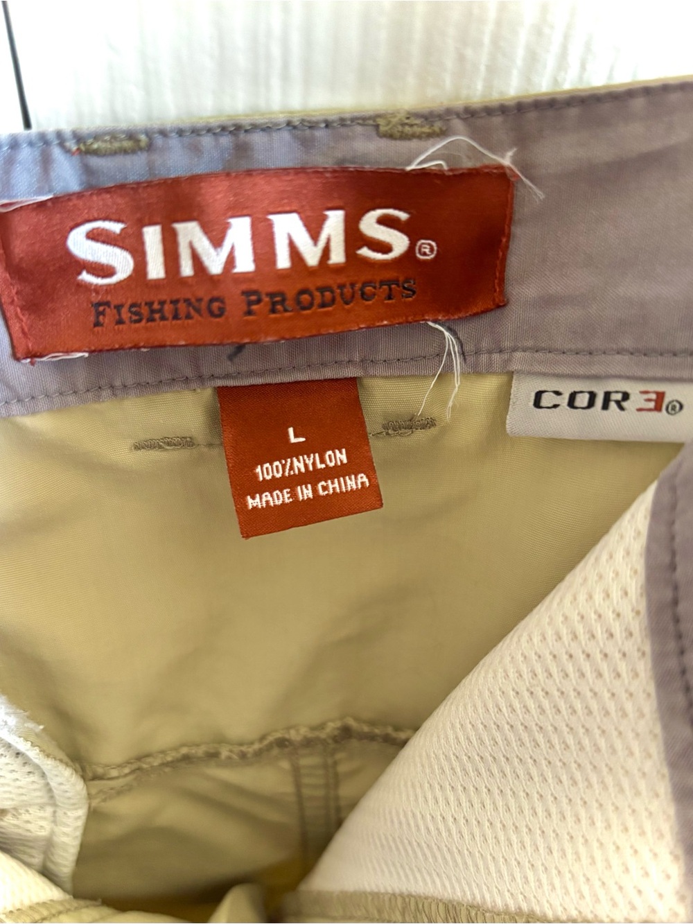 Simms Convertible Cargo Fishing Pants Mens Large Tan Nylon Lightweight Zip-Off L - Picture 3 of 3